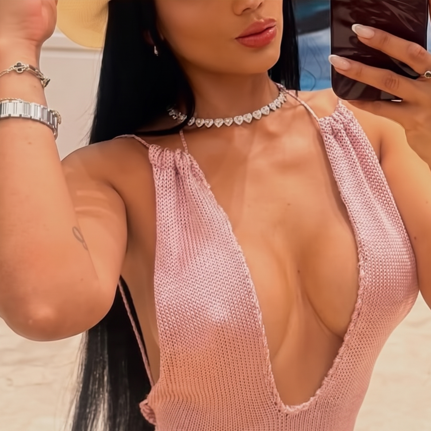 COLLAR SWAROVSKY DE CORAZONES KARINA G. 💎
